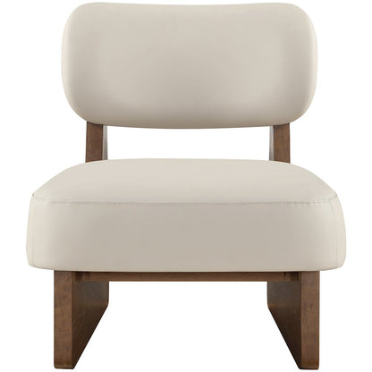 Vetra Taupe Vegan Leather Upholstered Accent Chair
