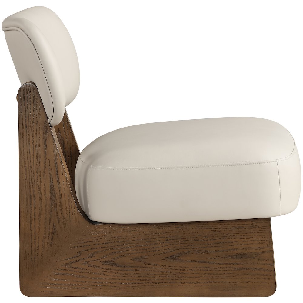 Vetra Taupe Vegan Leather Upholstered Accent Chair