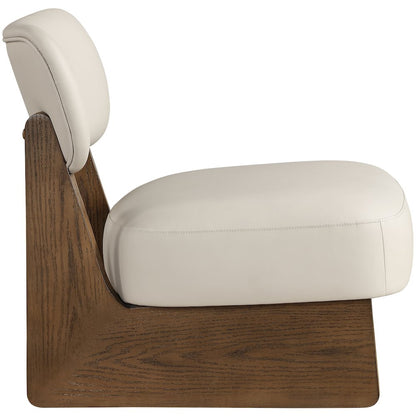 Vetra Taupe Vegan Leather Upholstered Accent Chair
