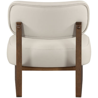 Vetra Taupe Vegan Leather Upholstered Accent Chair