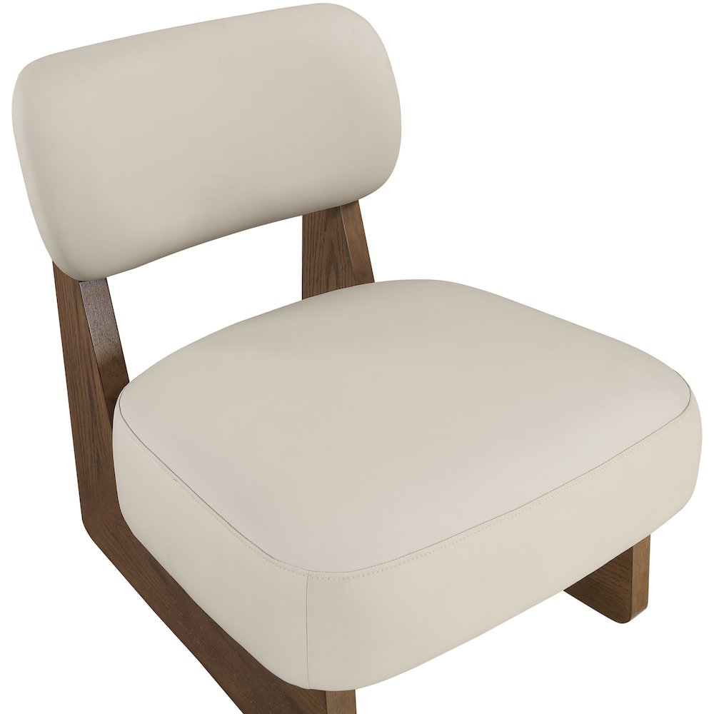 Vetra Taupe Vegan Leather Upholstered Accent Chair