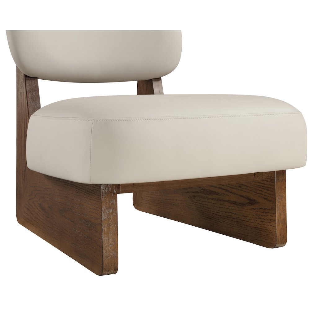 Vetra Taupe Vegan Leather Upholstered Accent Chair