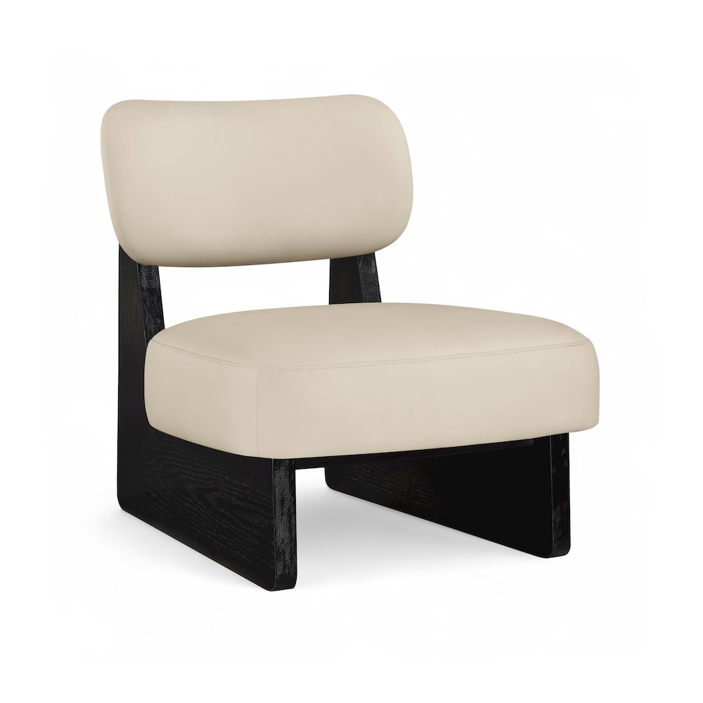 Vetra Beige Vegan Leather Upholstered Accent Chair