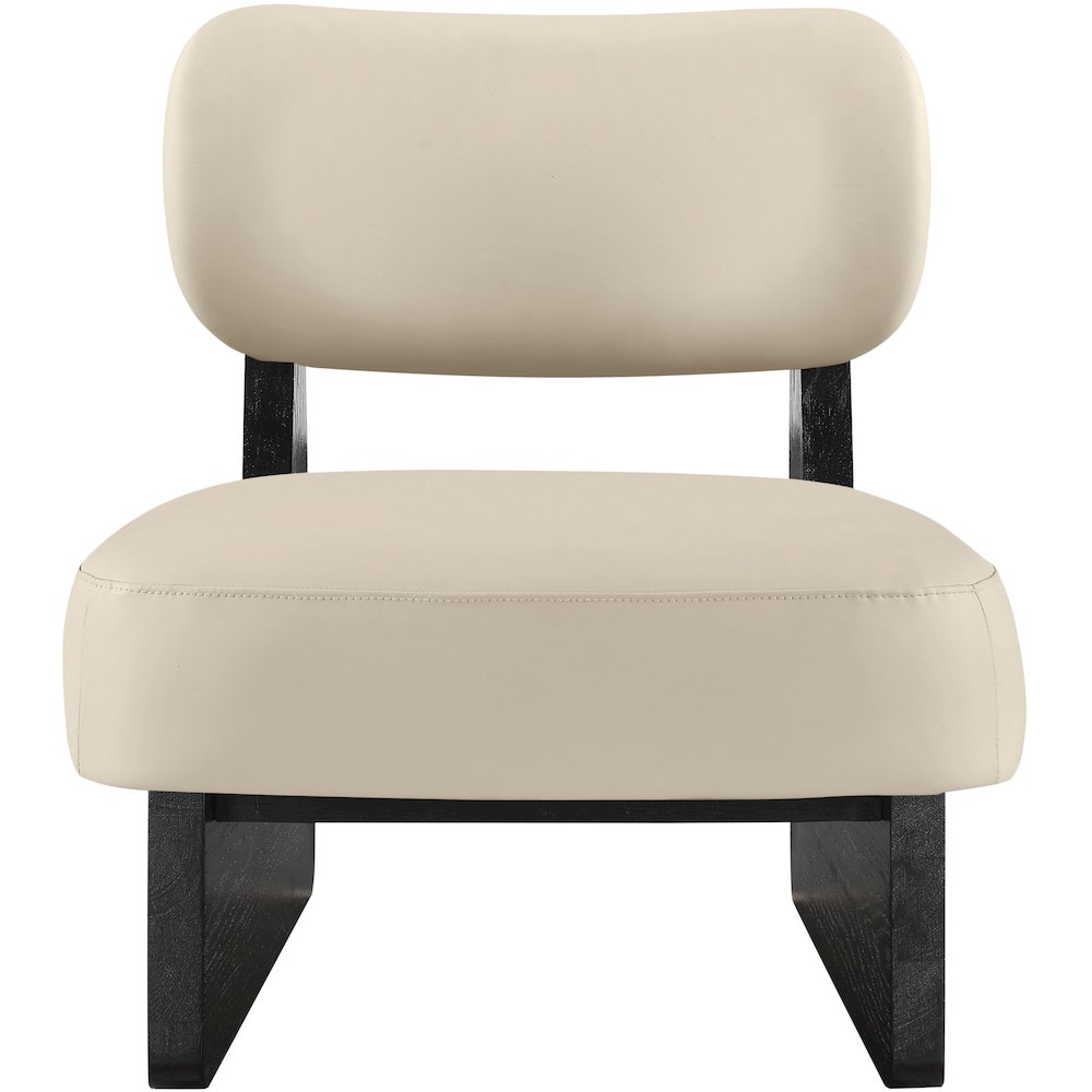 Vetra Beige Vegan Leather Upholstered Accent Chair