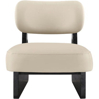 Vetra Beige Vegan Leather Upholstered Accent Chair