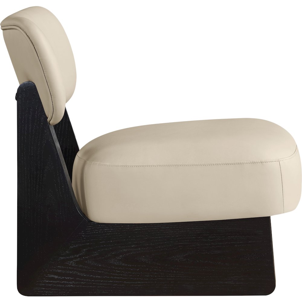Vetra Beige Vegan Leather Upholstered Accent Chair