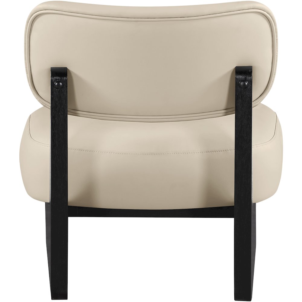 Vetra Beige Vegan Leather Upholstered Accent Chair