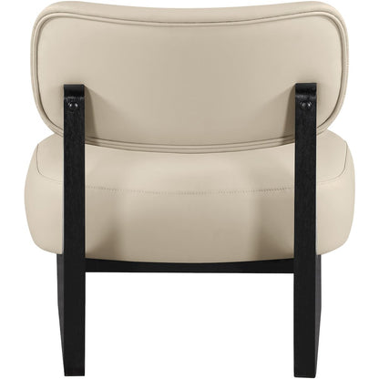 Vetra Beige Vegan Leather Upholstered Accent Chair
