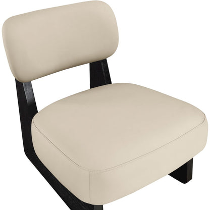 Vetra Beige Vegan Leather Upholstered Accent Chair
