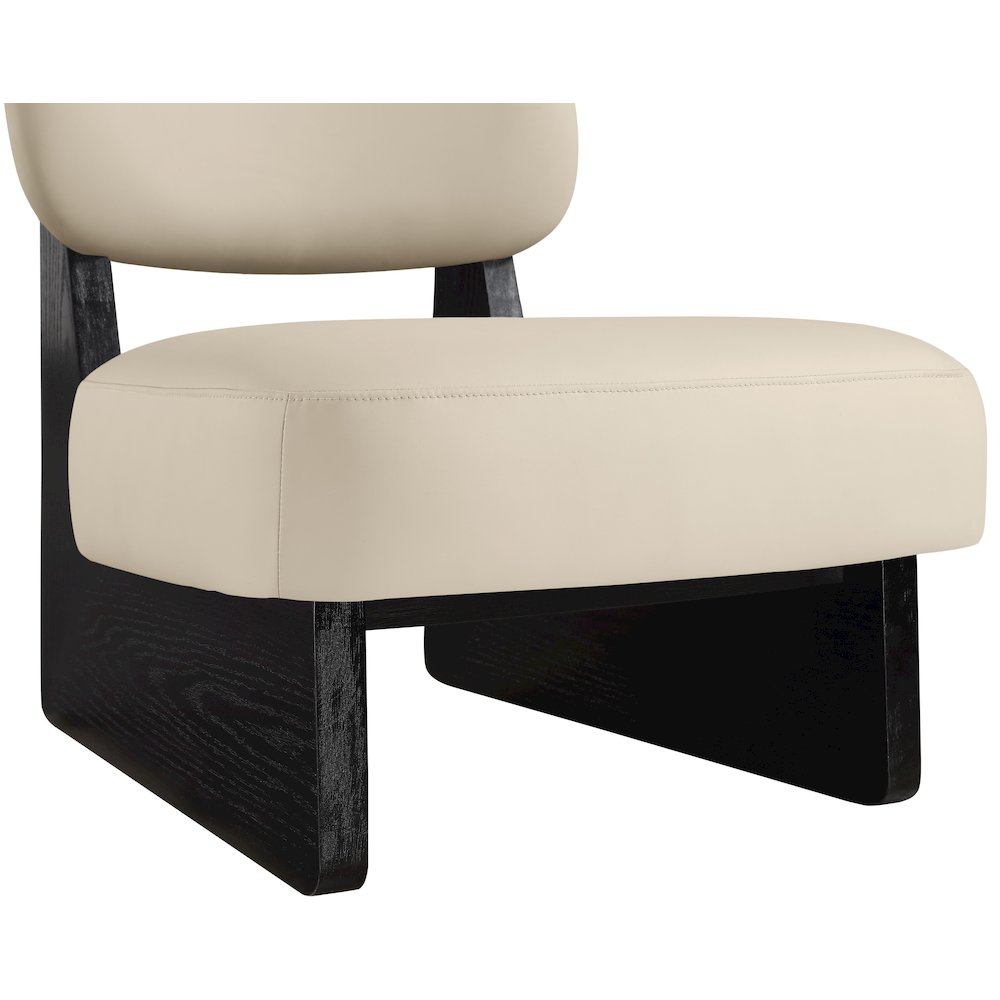 Vetra Beige Vegan Leather Upholstered Accent Chair