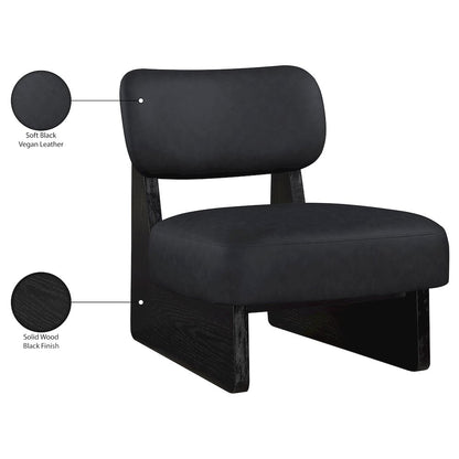 Vetra Black Vegan Leather Upholstered Accent Chair
