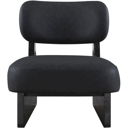 Vetra Black Vegan Leather Upholstered Accent Chair