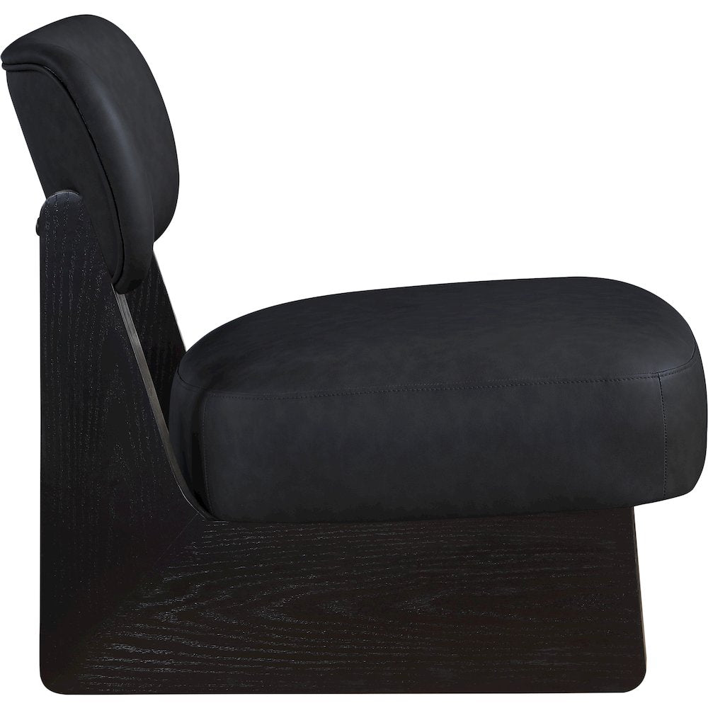 Vetra Black Vegan Leather Upholstered Accent Chair