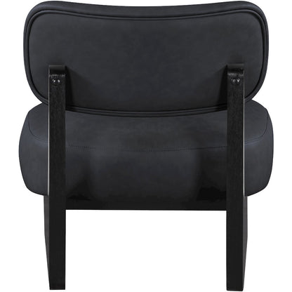 Vetra Black Vegan Leather Upholstered Accent Chair