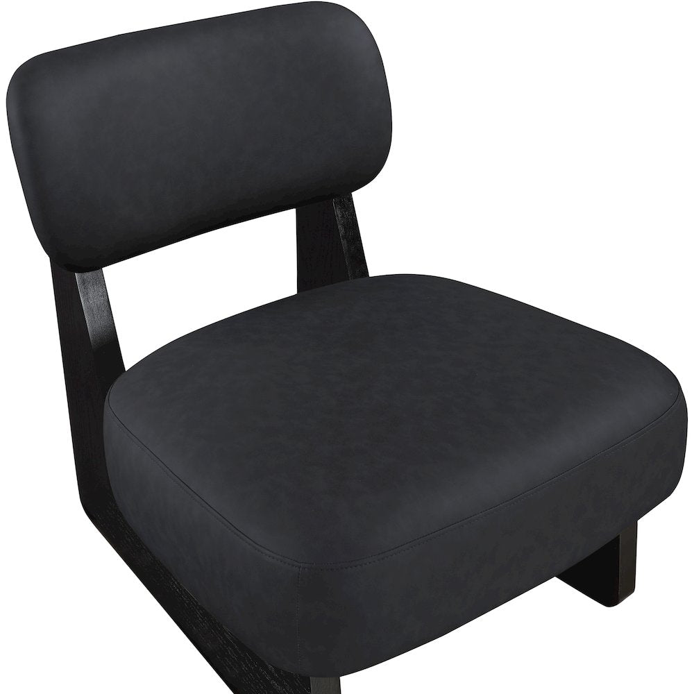 Vetra Black Vegan Leather Upholstered Accent Chair