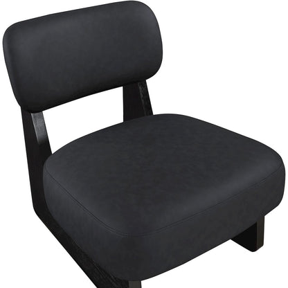 Vetra Black Vegan Leather Upholstered Accent Chair