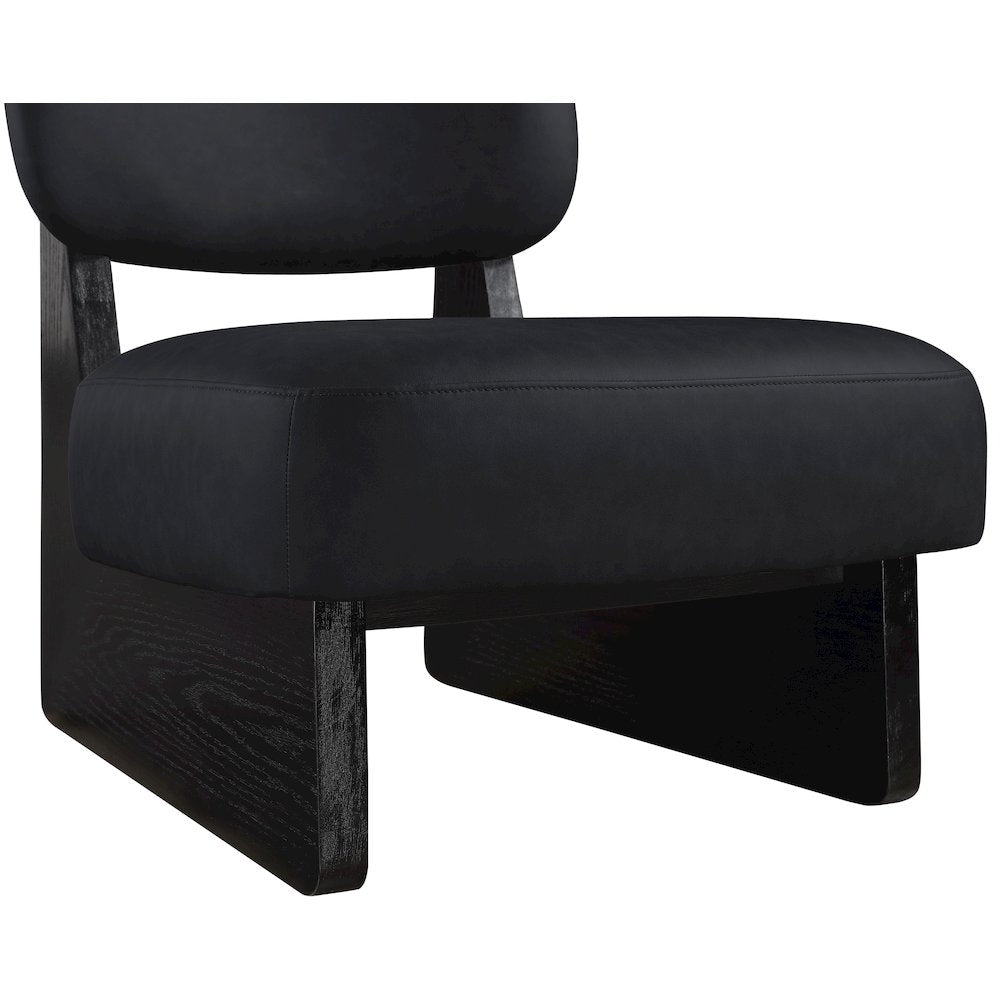 Vetra Black Vegan Leather Upholstered Accent Chair