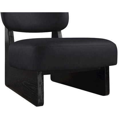 Vetra Black Vegan Leather Upholstered Accent Chair