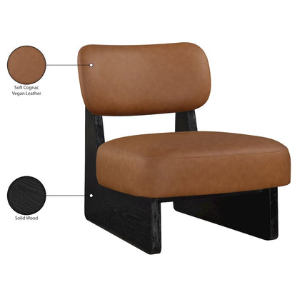 Vetra Cognac Vegan Leather Upholstered Accent Chair