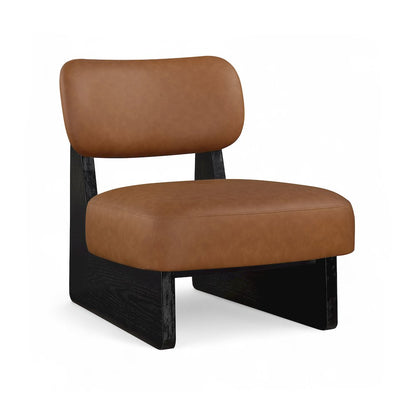 Vetra Cognac Vegan Leather Upholstered Accent Chair