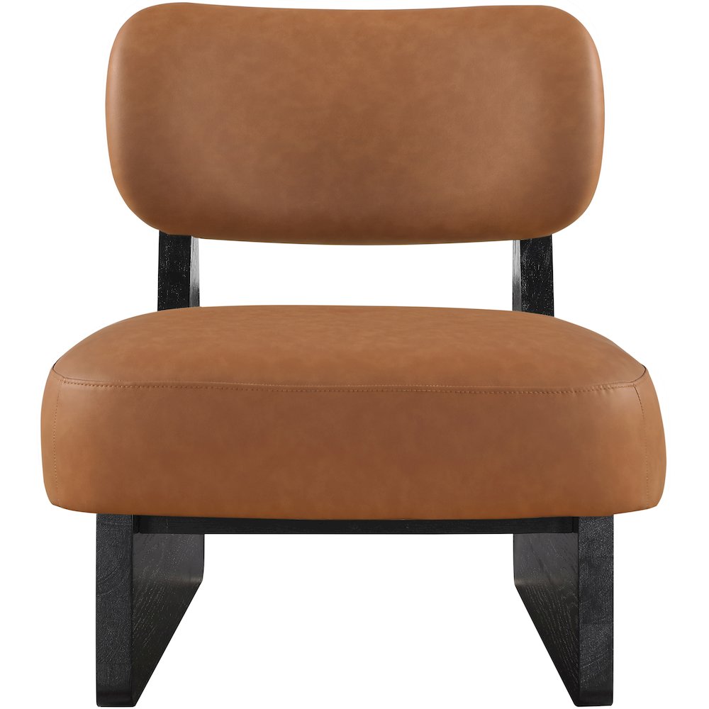 Vetra Cognac Vegan Leather Upholstered Accent Chair