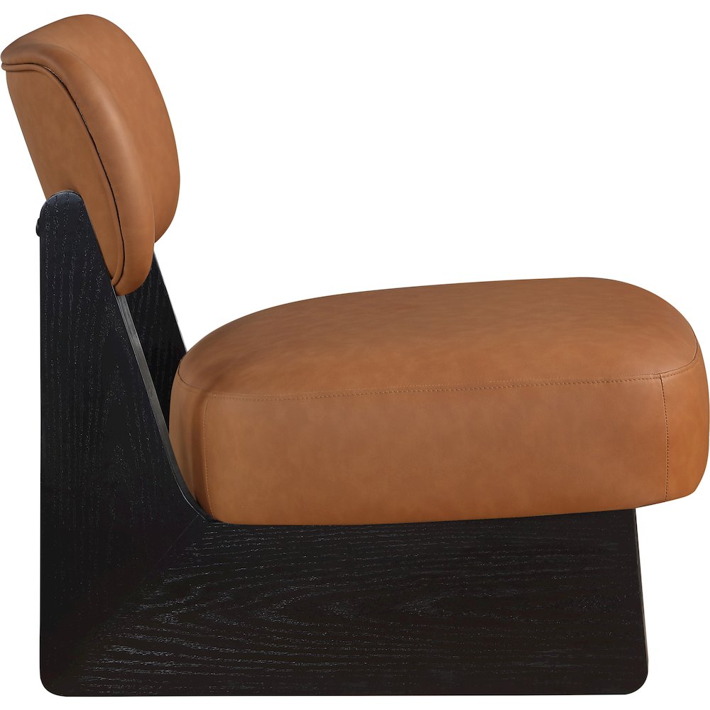 Vetra Cognac Vegan Leather Upholstered Accent Chair
