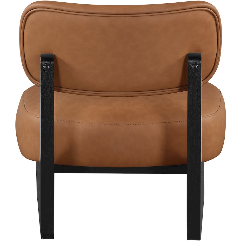Vetra Cognac Vegan Leather Upholstered Accent Chair