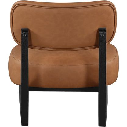 Vetra Cognac Vegan Leather Upholstered Accent Chair