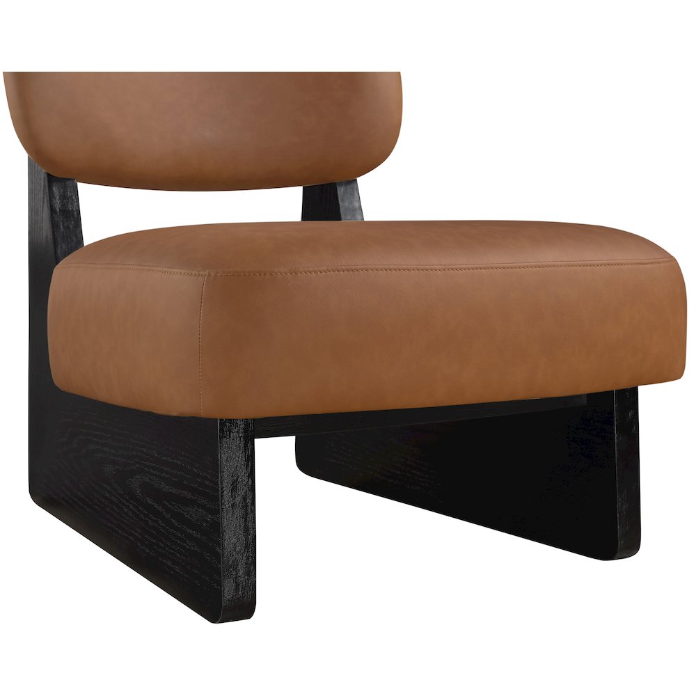 Vetra Cognac Vegan Leather Upholstered Accent Chair