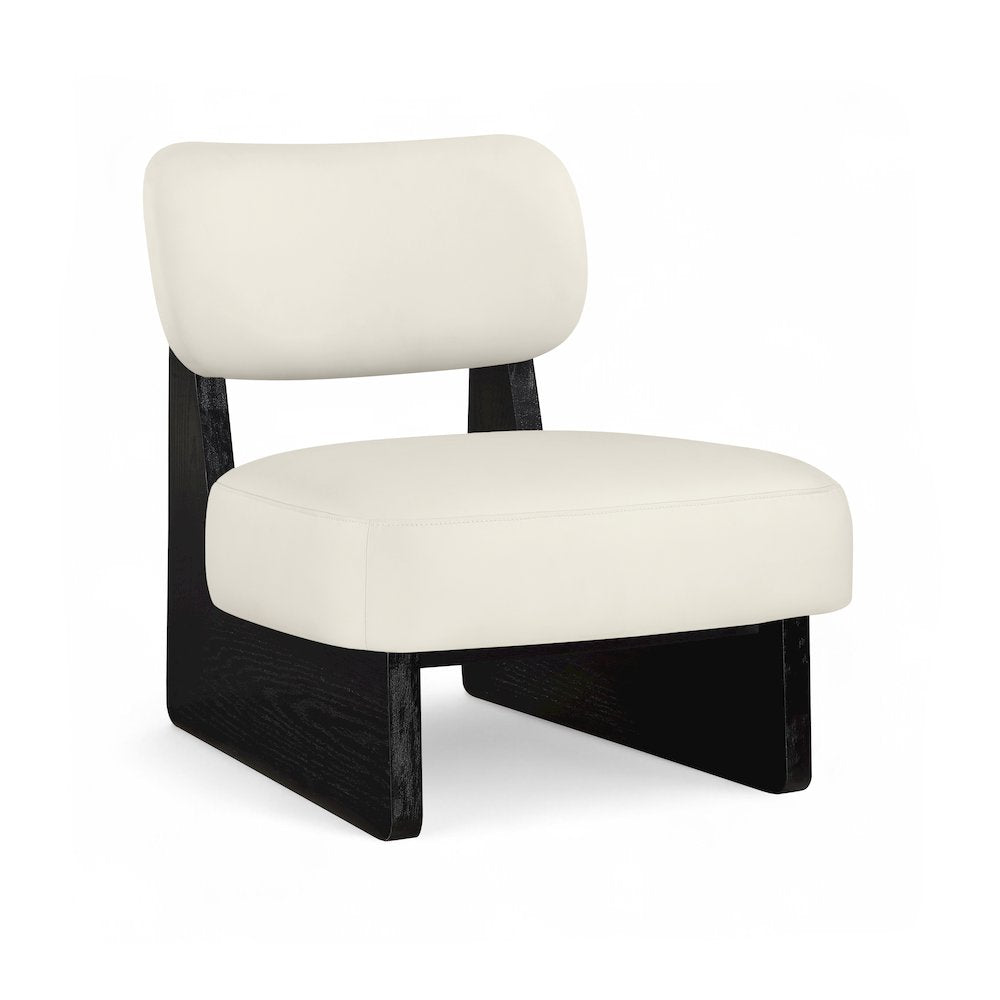 Vetra Cream Vegan Leather Upholstered Accent Chair
