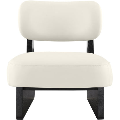 Vetra Cream Vegan Leather Upholstered Accent Chair