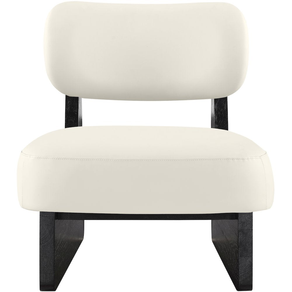 Vetra Cream Vegan Leather Upholstered Accent Chair