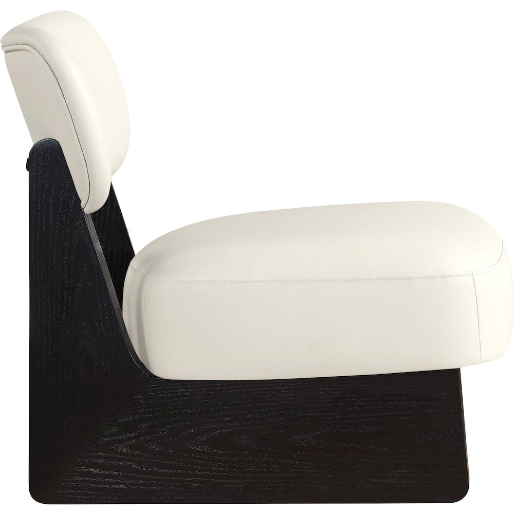 Vetra Cream Vegan Leather Upholstered Accent Chair