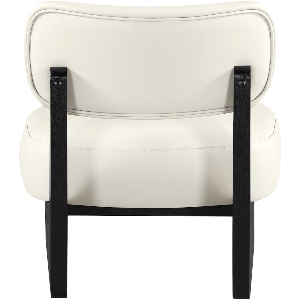 Vetra Cream Vegan Leather Upholstered Accent Chair