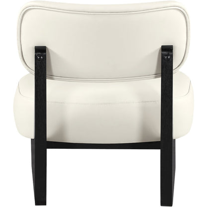 Vetra Cream Vegan Leather Upholstered Accent Chair