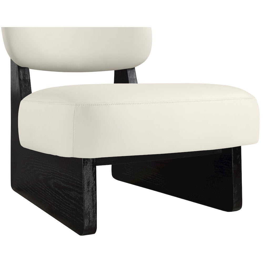 Vetra Cream Vegan Leather Upholstered Accent Chair
