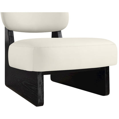 Vetra Cream Vegan Leather Upholstered Accent Chair