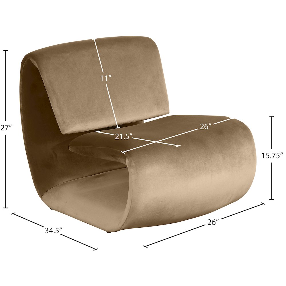 Nouveau Beige Velvet Accent Chair