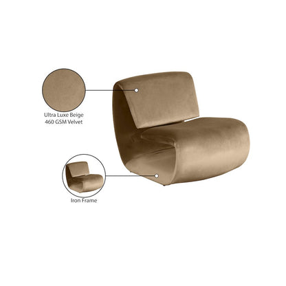 Nouveau Beige Velvet Accent Chair