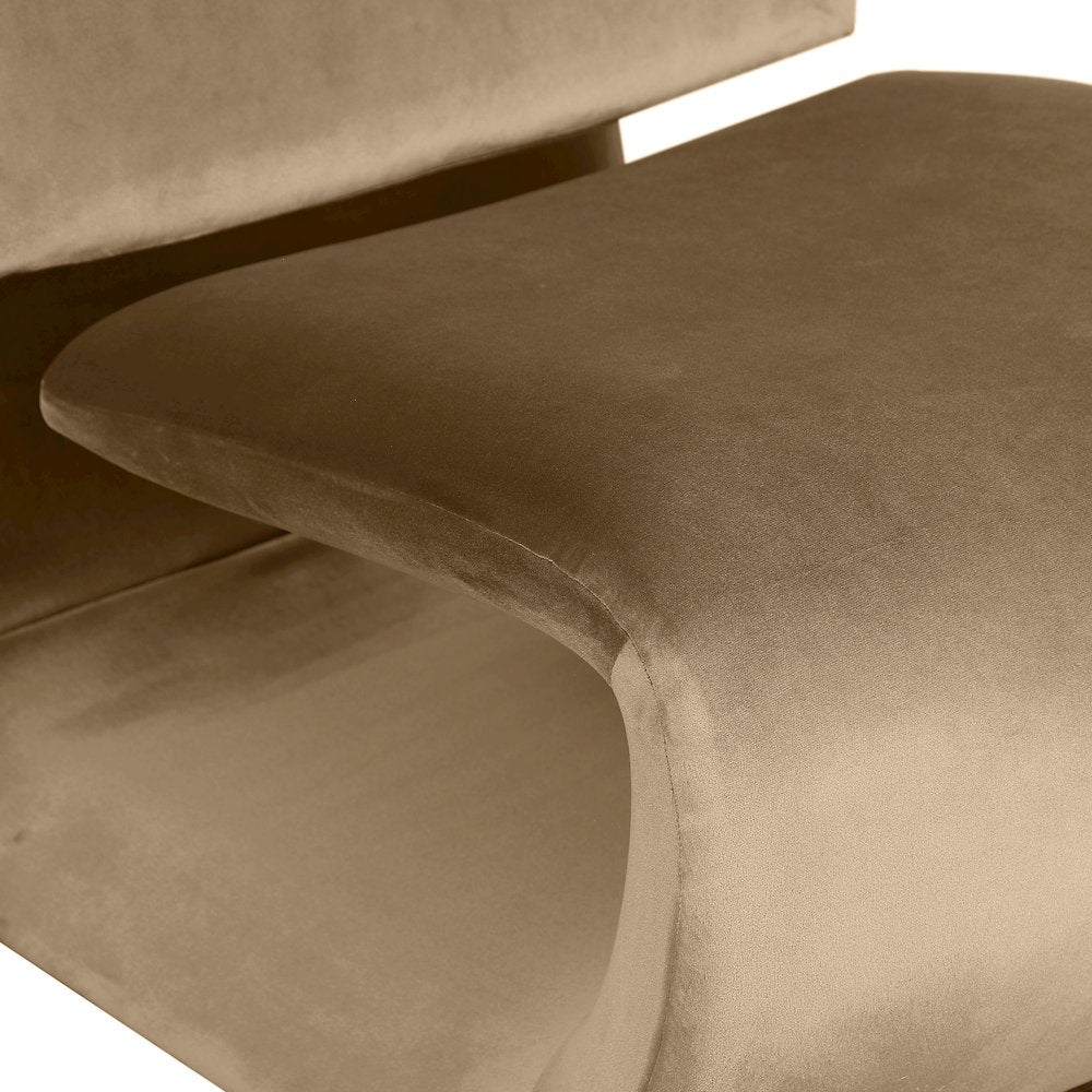 Nouveau Beige Velvet Accent Chair