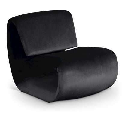 Nouveau Black Velvet Accent Chair