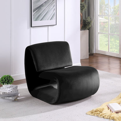 Nouveau Black Velvet Accent Chair