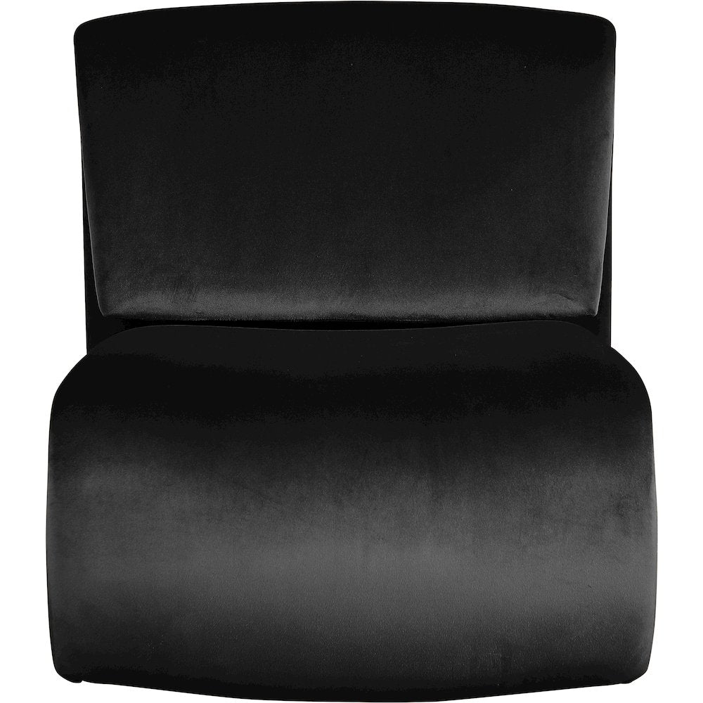 Nouveau Black Velvet Accent Chair