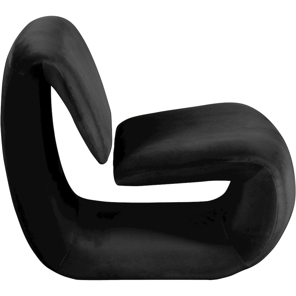 Nouveau Black Velvet Accent Chair