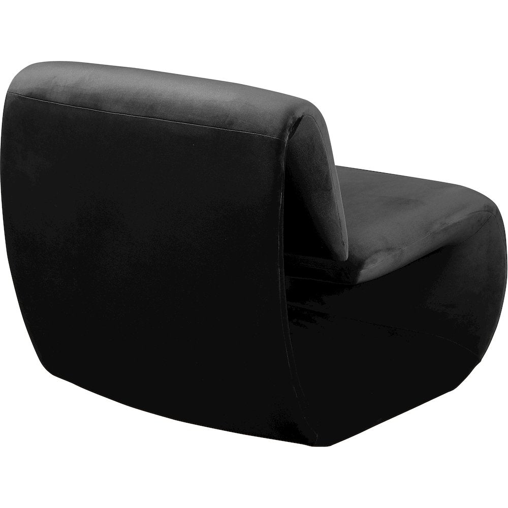 Nouveau Black Velvet Accent Chair