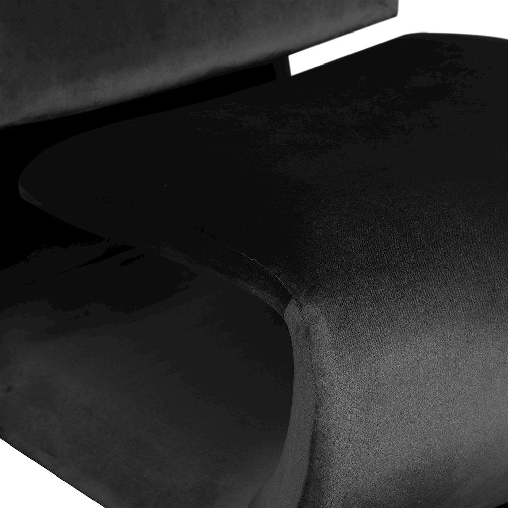 Nouveau Black Velvet Accent Chair