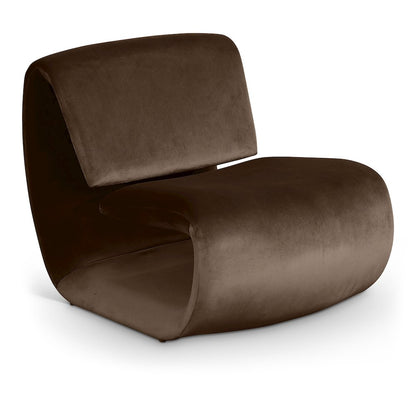 Nouveau Brown Velvet Accent Chair