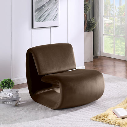 Nouveau Brown Velvet Accent Chair