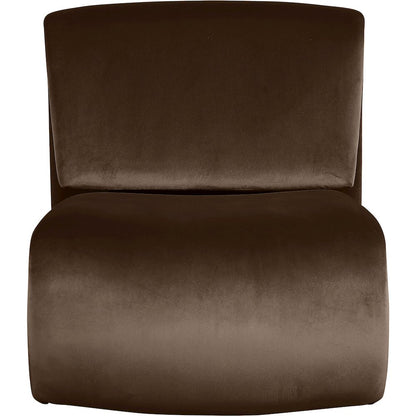 Nouveau Brown Velvet Accent Chair
