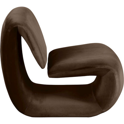 Nouveau Brown Velvet Accent Chair